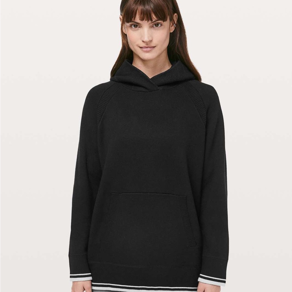 lululemon athletica Black Hoodie with White Trim